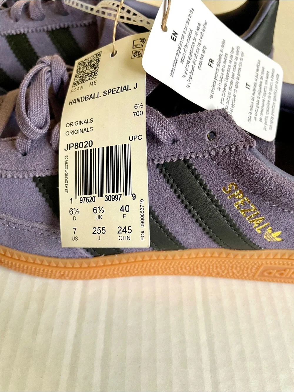 NWT 💜Adidas Handball Spezial Suede Sneakers Size 7 Juniors JP8020